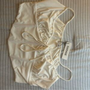 Garage Cream Crop Top with Racerback Design